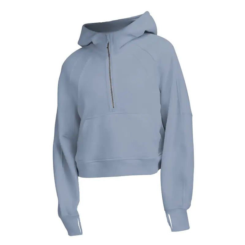 Women's Sports Fitness Fleece Half Zip Hoodie