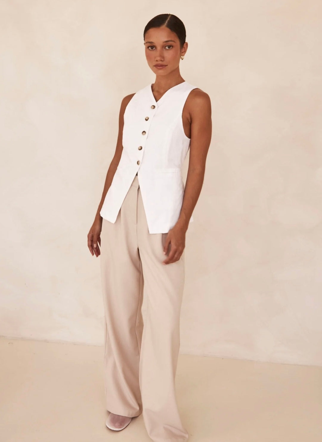 White Linen Vest | V-Neck Vest | Linen Vest | Linen Clothing | 100% Organic Linen