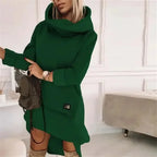 Spring Women's Hoodies Dress - Long Sleeeve