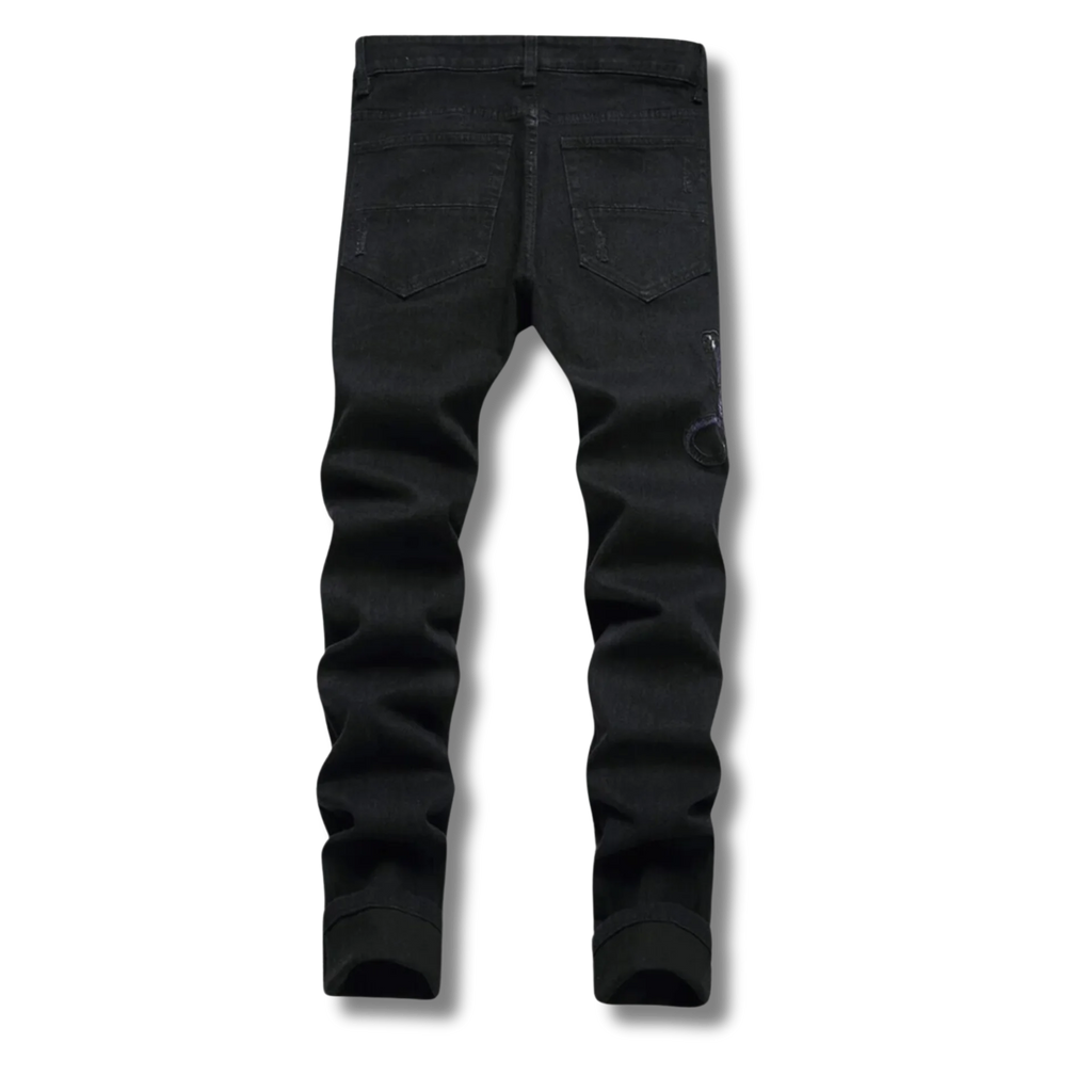 Schwarze Python-Jeans
