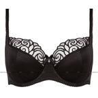 Sheer Embroidery Plus Size Bra Gorteks Onyx