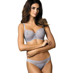 Sheer Mesh Balconette Bra Gorteks Pamela Silver