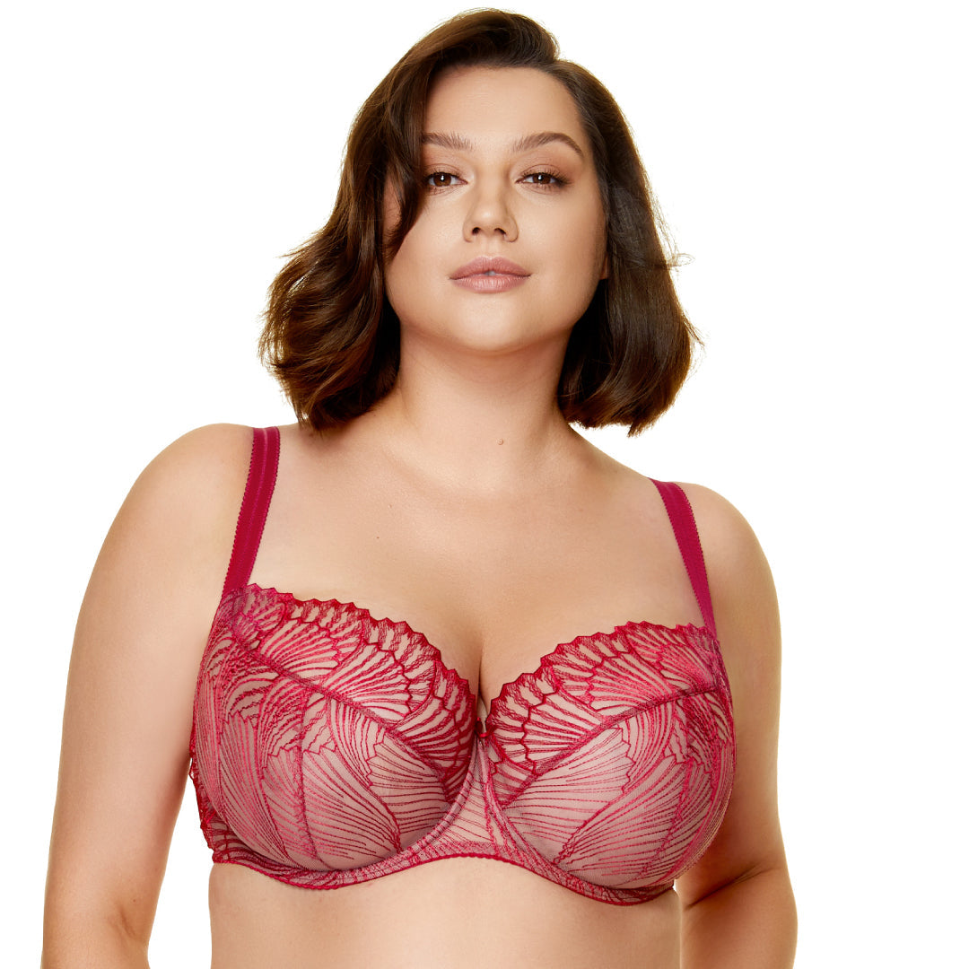 Sheer Mesh Embroidery Full Coverage Bra Gorteks Sierra