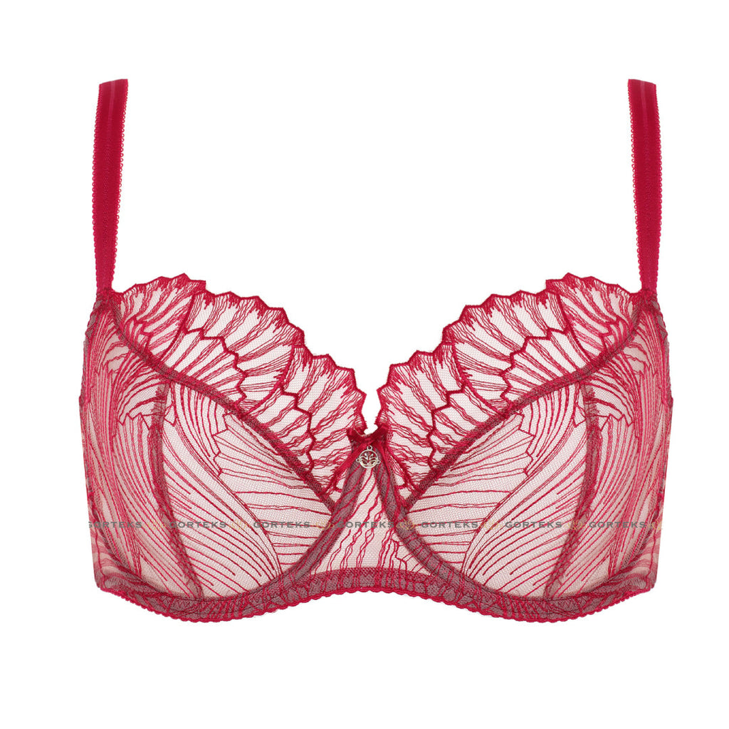 Sheer Mesh Embroidery Full Coverage Bra Gorteks Sierra