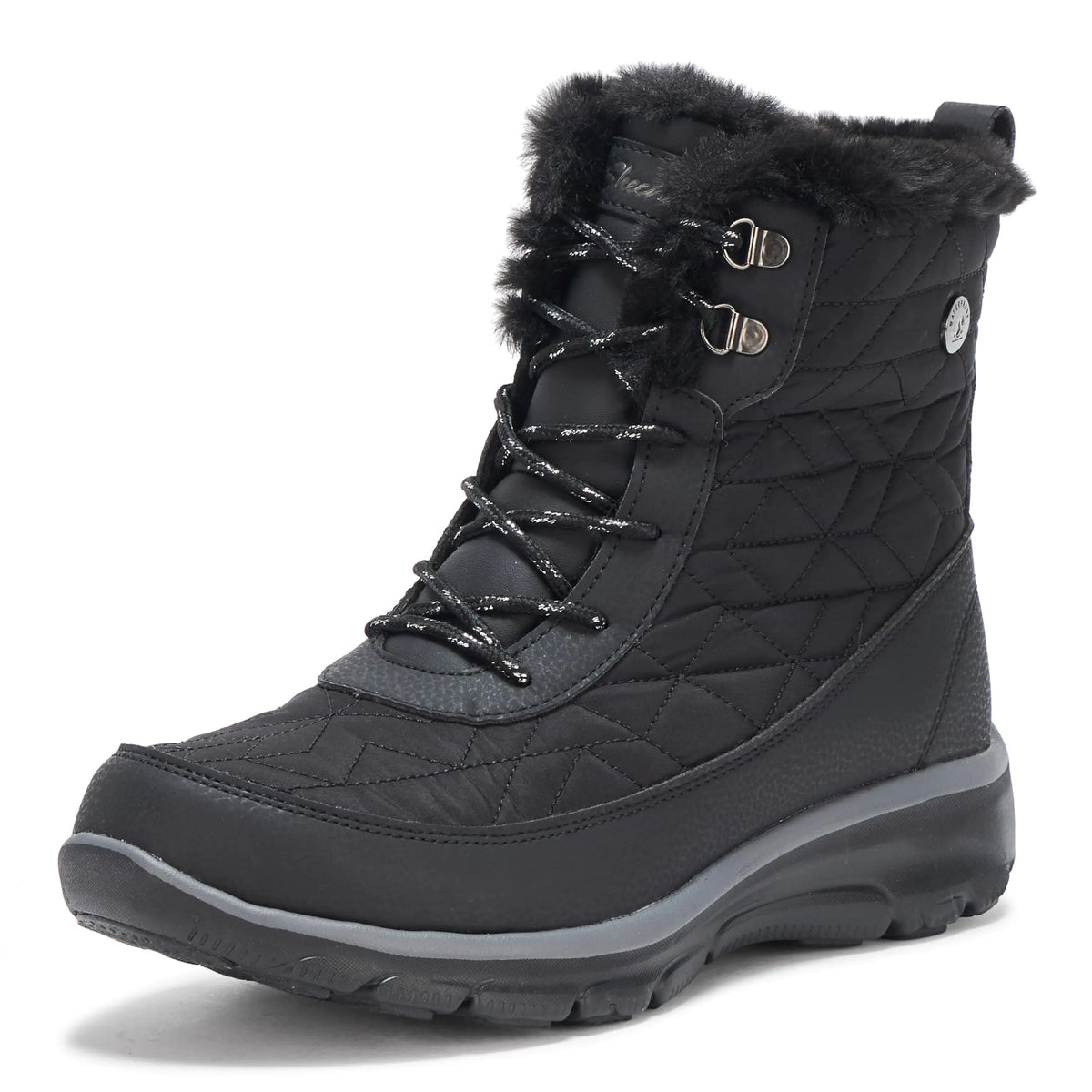 Skechers Womens Easy Going-FROSTLINE Ankle Boot Black/Black 6.5