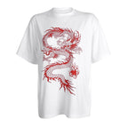 Dragon Print T-shirt Women's Tops
