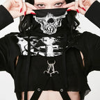 Women Black Skeleton Print