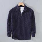 Loose Zip Knitted Pullover Sweater