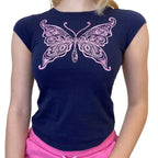 Women's Vintage Printed Short Sleeve T-Shirt