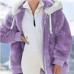 Plush Wooded Jackets For Women