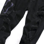 Schwarze Python-Jeans