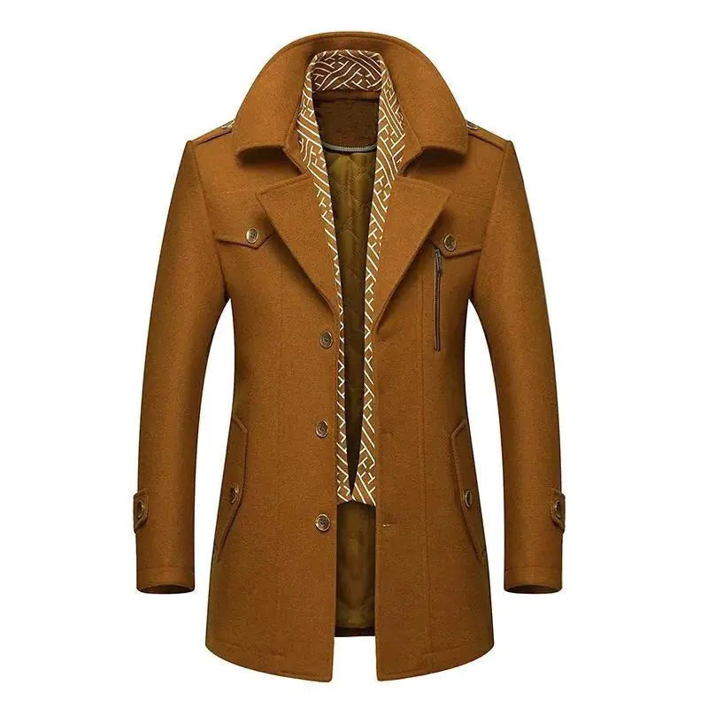 Wool Scarf Collar Heavy Coat