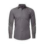 LUPURTY Mens Shirts Long Sleeve Regular Fit Mens Dress Shirts for Wedding Prom Business Casual Button Up Shirts for Men Grey