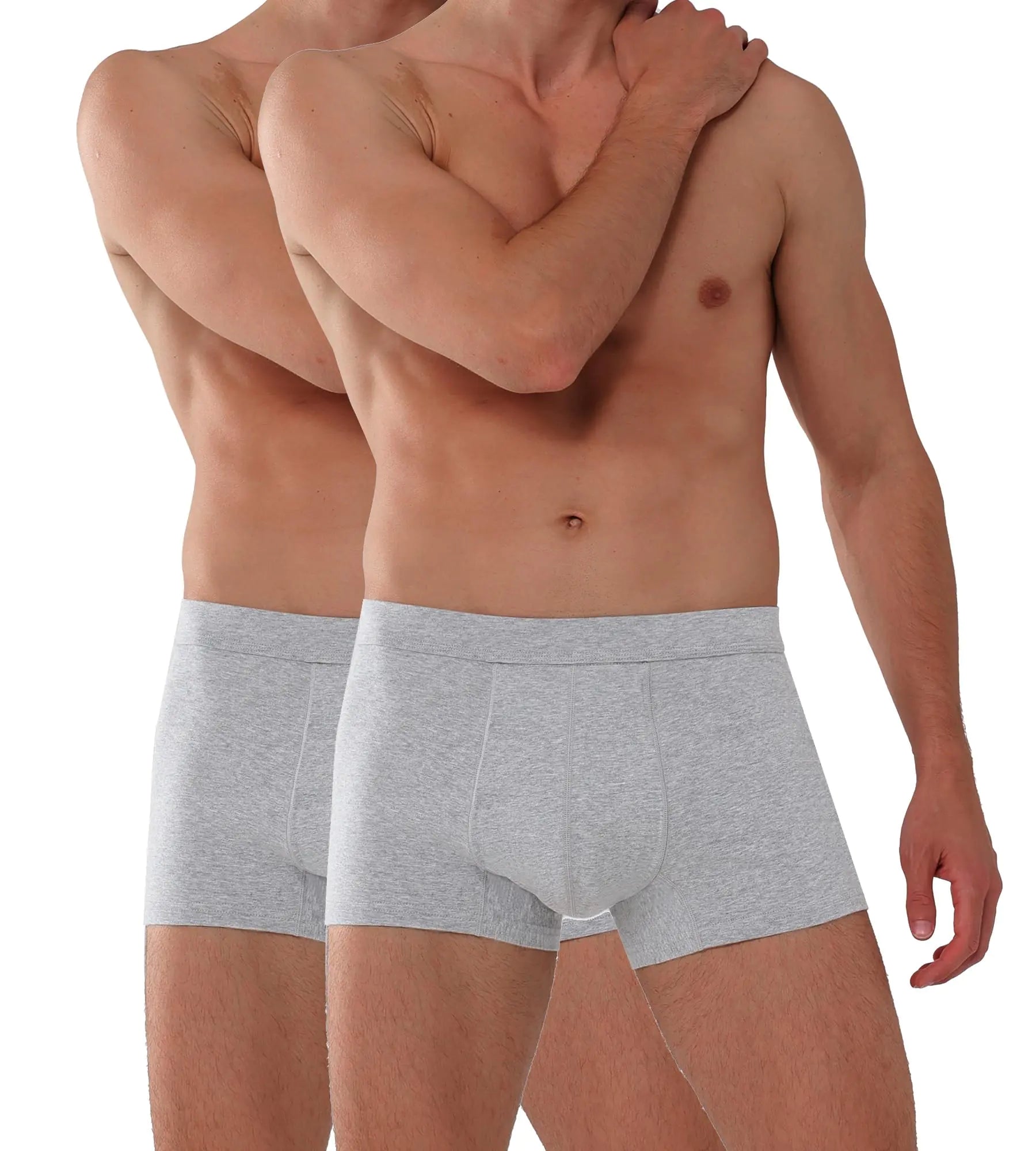 KARSWATT Washable Absorbency Urinary Incontinence Underwear for Men Reusable Leak Proof Boxer Briefs for Bladder Leak Protection 2 Pack (X-Large Gray)