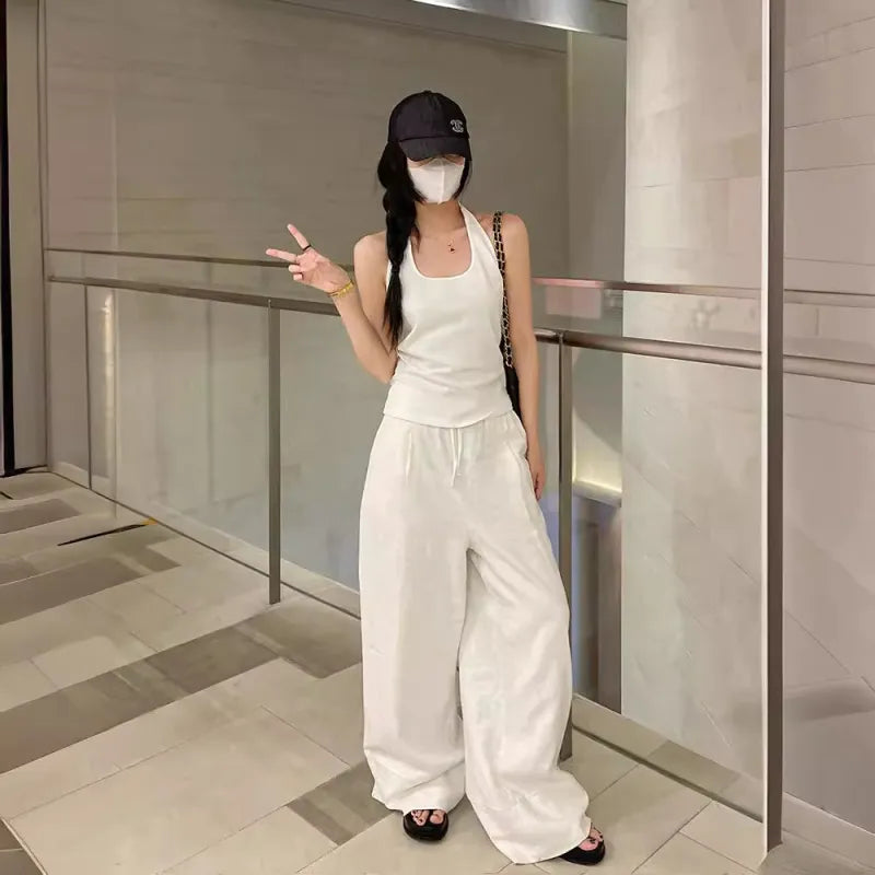 Wide Leg White Trousers For Women