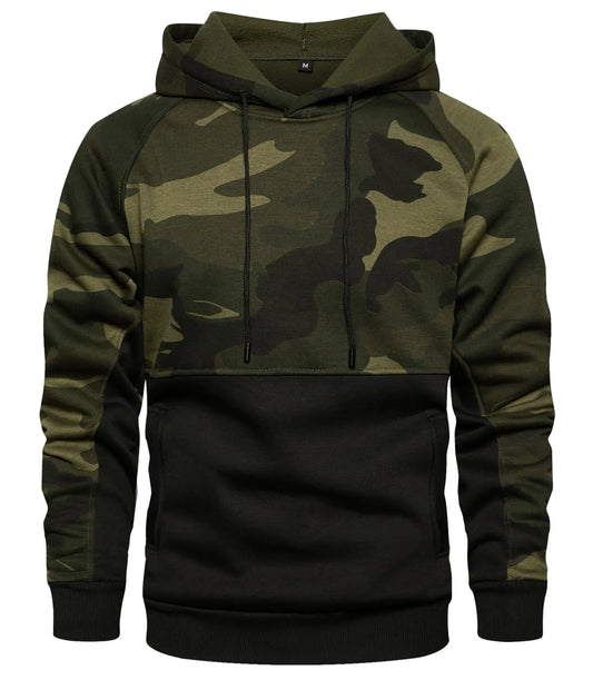 Men's Black Camo Fleece Hoodie