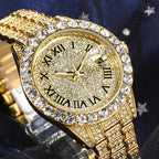 Luminous Women's Quartz Watch with Diamond Inlaid Waterproof Design and Calendar