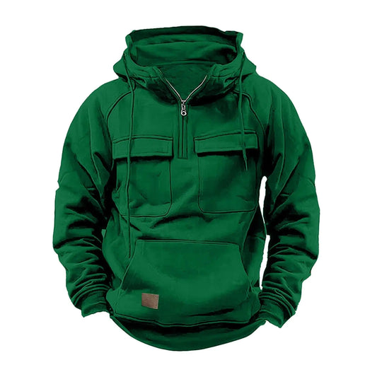 SHAOBGE Prime Big Deal Days October 8-9 Mens Sweatshirts Lace Up Full Zip Men Hoodies Fleece Long Sleeve Coat With Pocket Solid Fashion Mens Sweatshirt Green Me