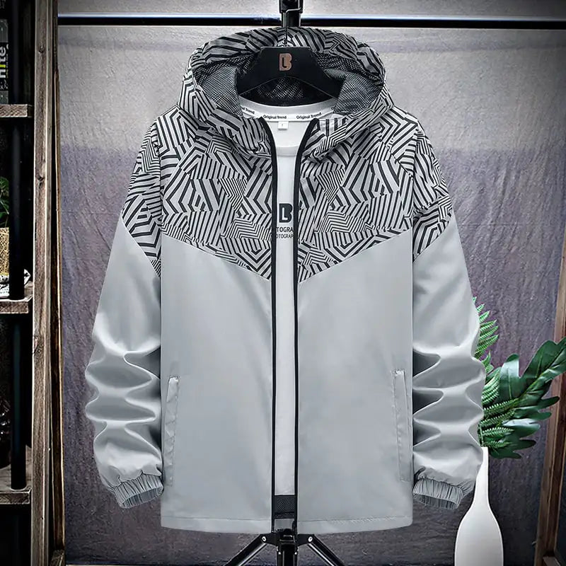 Men's Hooded Running Windbreaker Jacket