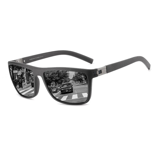 Gafas de sol polarizadas PUKCLAR para hombre, montura TR90 ligera, protección UV400, cuadradas.