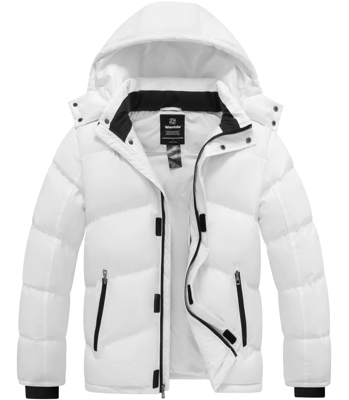Men's Windproof Puffer Coat with Hood