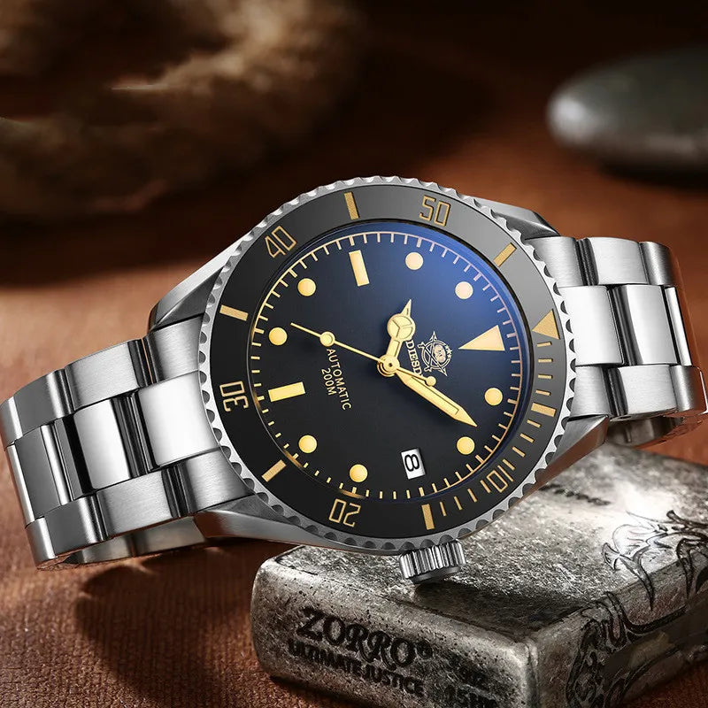 ADDIESDIVE Flieger taucheruhr Herren Automatische Uhr Edelstahlarmband H9