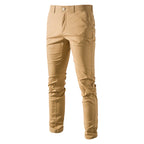Pantalones de algodón de corte entallado para hombre
