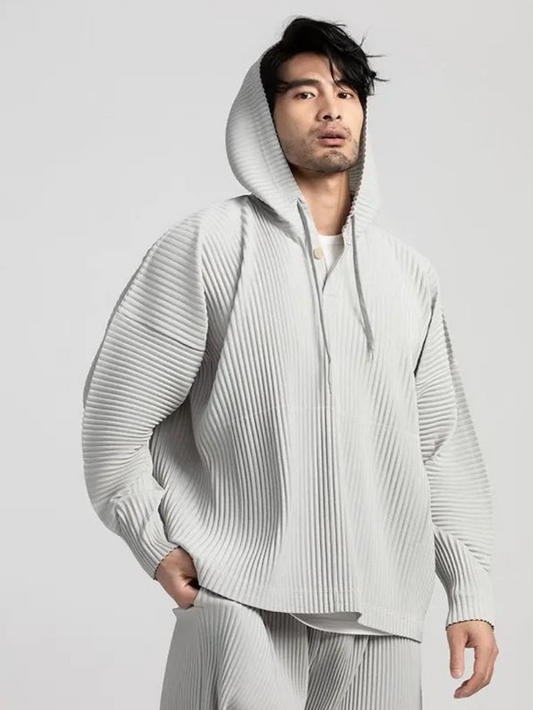 Men’s Pleated Lounge Pullover – Soft, Minimalist