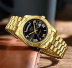 Fashion Men's Quartz Watch with Solid Stainless Steel Strap