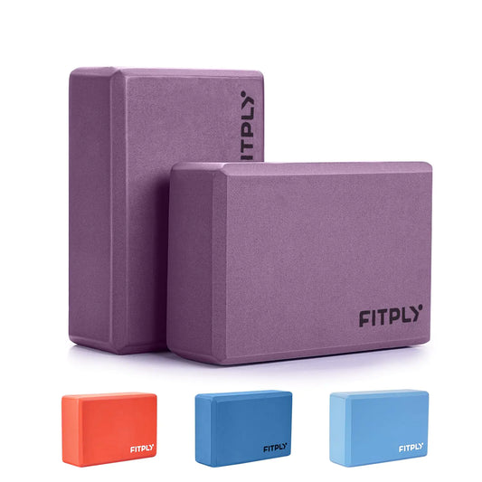 Fitply Yoga Blocks 2 Pack - Non-Slip Yoga Brick & Foam Blocks Yoga Set High-Density Pilates Block for Stretching Meditation and Exercise Blocks Foam Ideal for Deep Poses